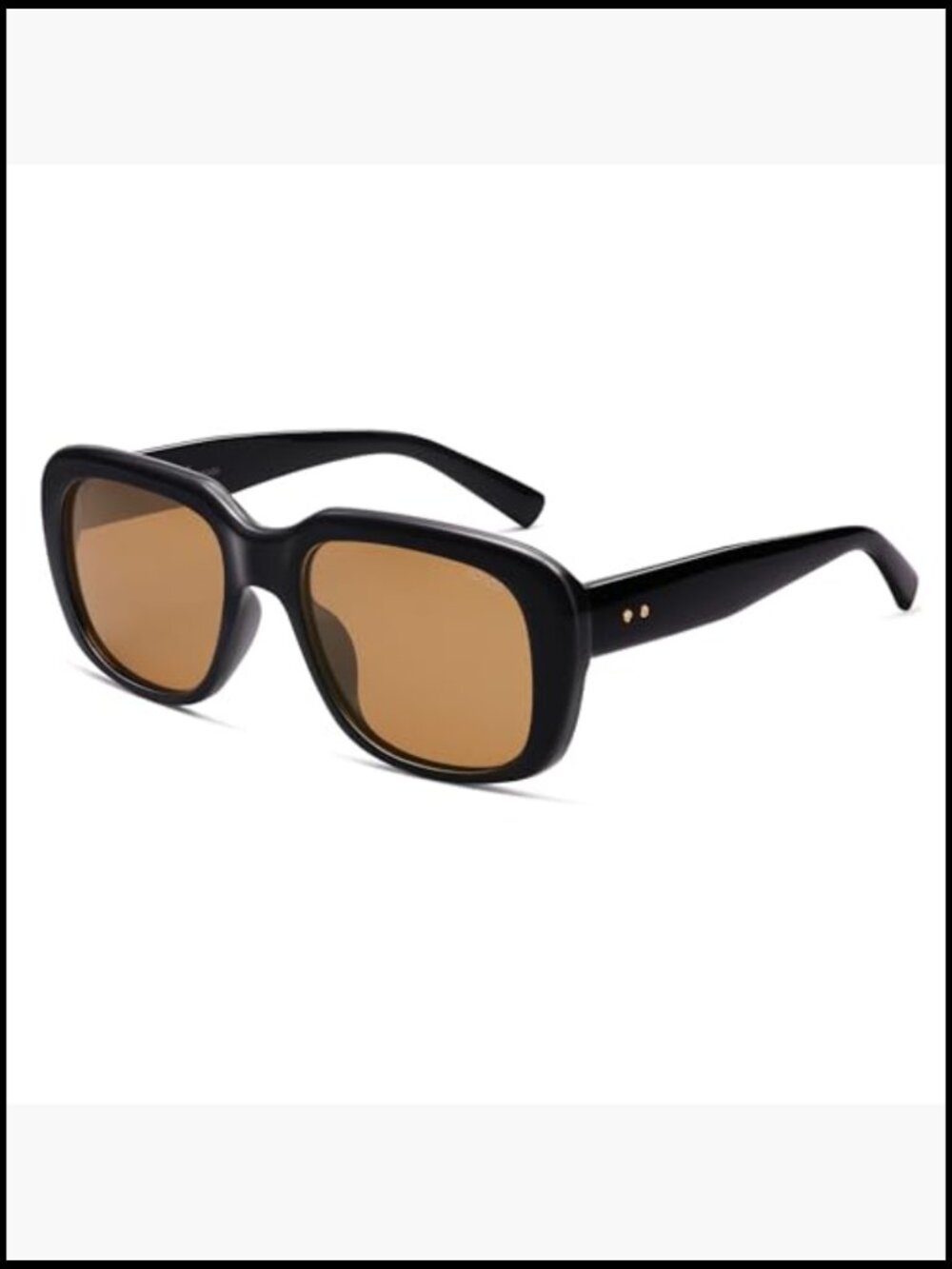 Classic Thick Rectangle Polarized Sunglasses Retro 90s Square Frame Shades UV400 - Picture 3 of 7
